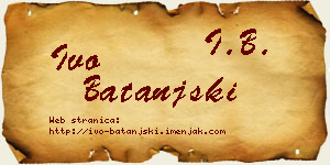 Ivo Batanjski vizit kartica